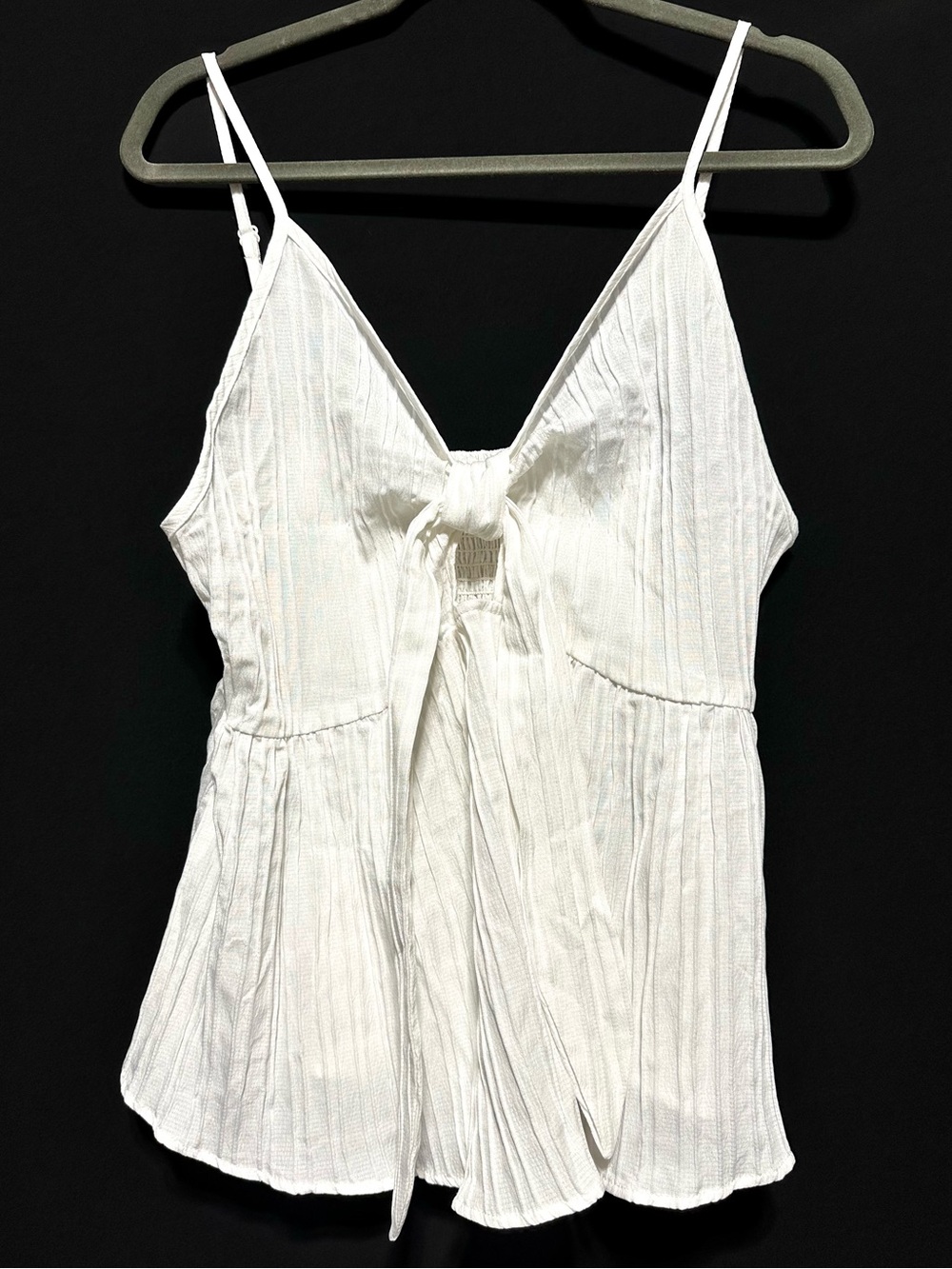 White Babydoll Tie Front Cami 3XL Coquette Romantic Boho Peplum Plus Size
